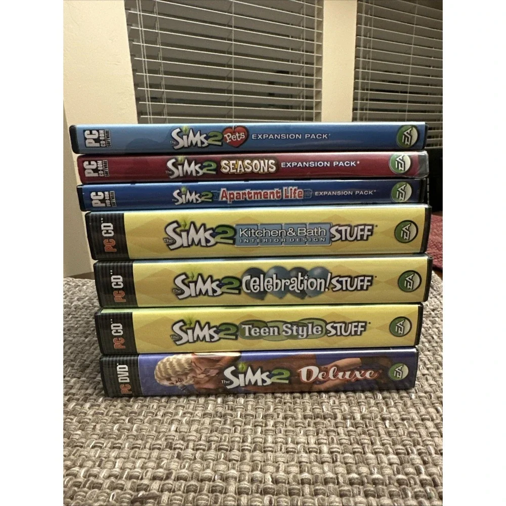 Sims 2 Deluxe PC‎ Game Lot With 6 Expansion Packs: Teens, Pets, Seasons & More!